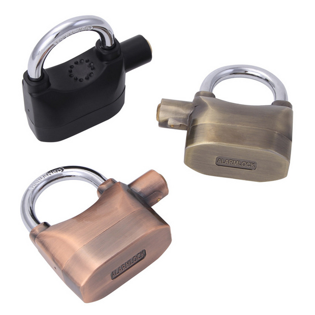 Aluminum Alloy Alarm Lock Padlock Anti-rust Anti-theft Lock Motorcycle Locks Door Lock Cabinet Lock