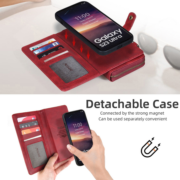 Detachable Leather Wallet Phone Case