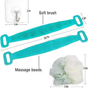 Dual-Side Silicone Body Scrubber with Handle