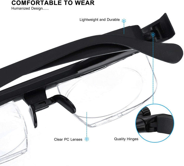 Adjustable Focus Glasses Dial Vision Near and Far Sight