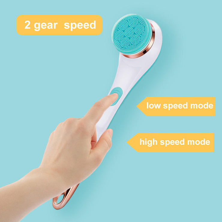 4 In 1 Long Handle Electric Silicone Soft Cleaning Bath Scrubber Body Bath Brush Set